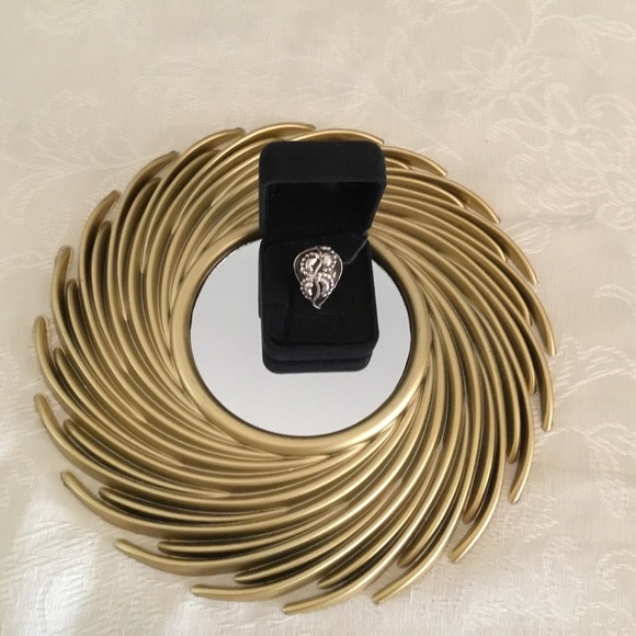 HYPERSTHENE STONE WITH DESIGNS STERLING SILVER RING SIZE 7 - Picture 2 of 6